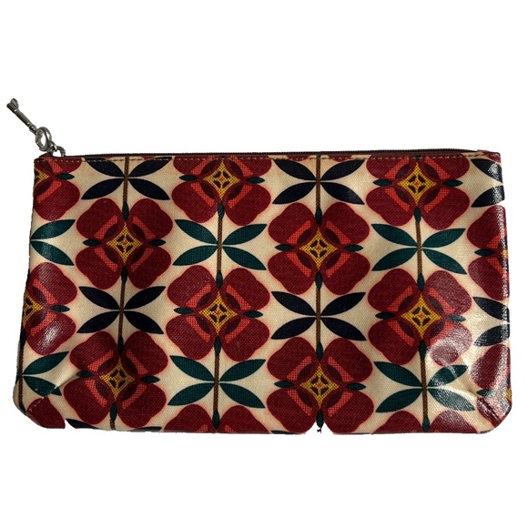 FOSSIL Key-Per Cosmetic Case Clutch Bag Coated Canvas Multicolor Zip Pouch - Picture 4 of 6